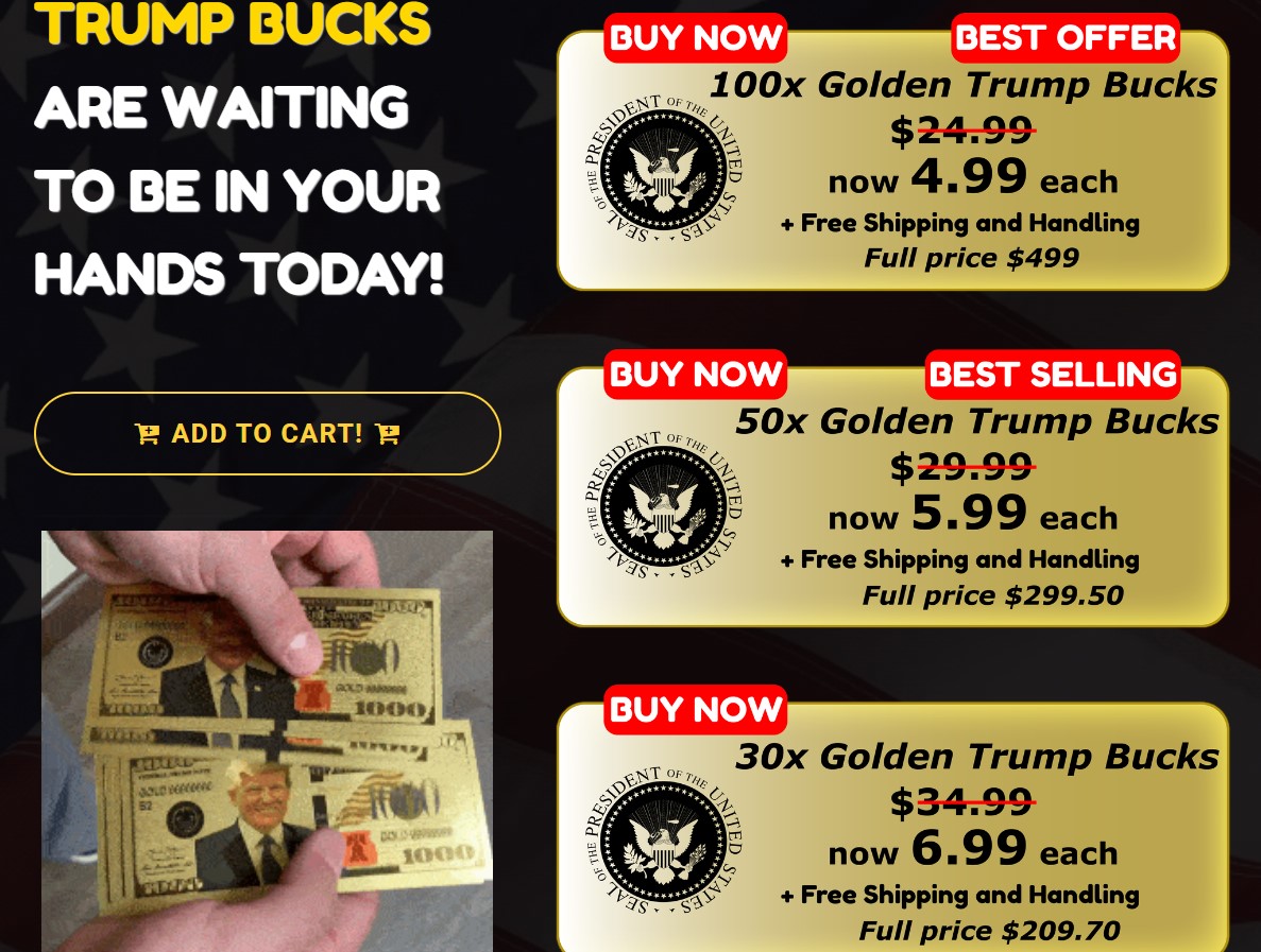 buy Golden Trump Bucks vip